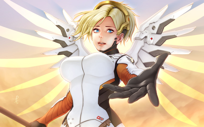 mercy (overwatch and 1 more) drawn by horiishi_horuto