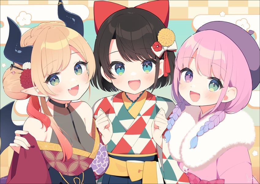 oozora subaru, himemori luna, and yuzuki choco (hololive) drawn by nyasunyadoora