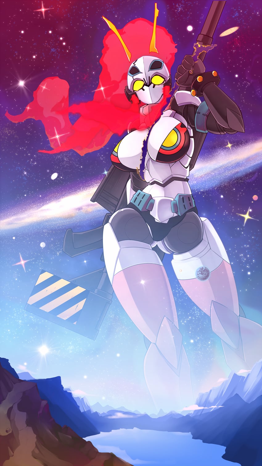 tengen toppa yoko w tank (tengen toppa gurren lagann and 1 more) drawn by square_of_light
