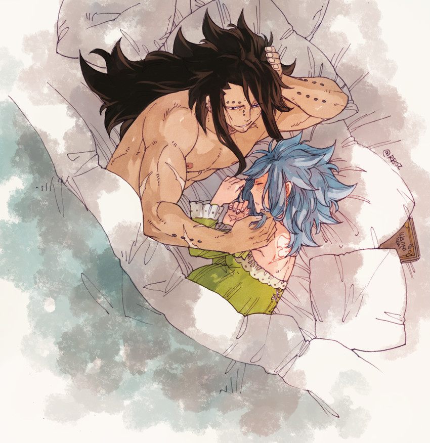levy mcgarden and gajeel redfox (fairy tail) drawn by rusky