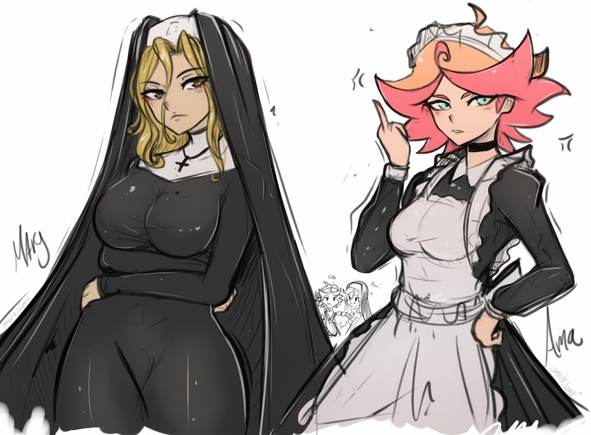 amanda o'neill and dimaria yesta (little witch academia and 1 more) drawn by omiza_somi