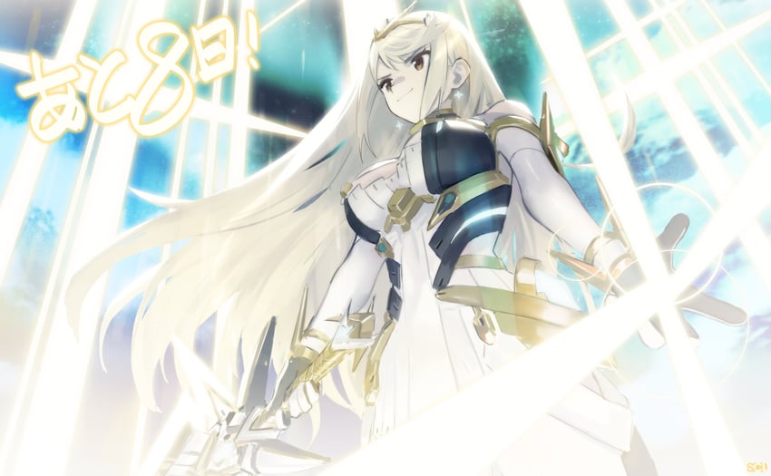 mythra (xenoblade chronicles and 1 more) drawn by songchuan_li