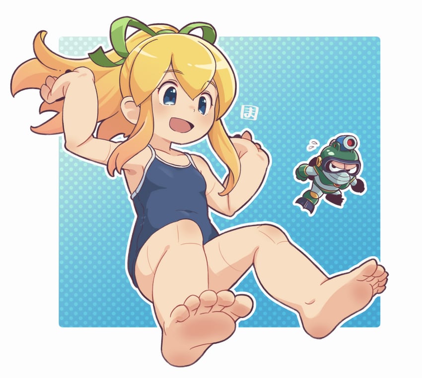 roll and bubble man (mega man and 1 more) drawn by mawaru_(mawaru)