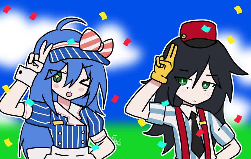 izumi konata and kuroki tomoko (original and 3 more) drawn by franlovegood