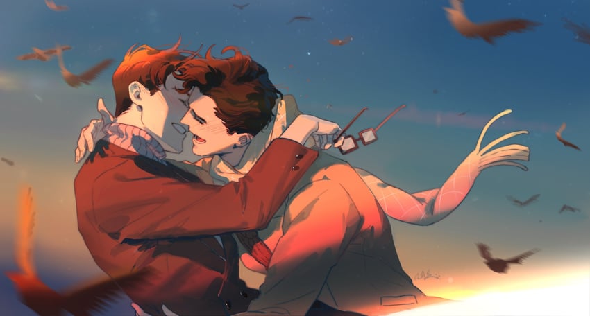 clark kent and bruce wayne (dc comics and 2 more) drawn by guanyueyingmiao084
