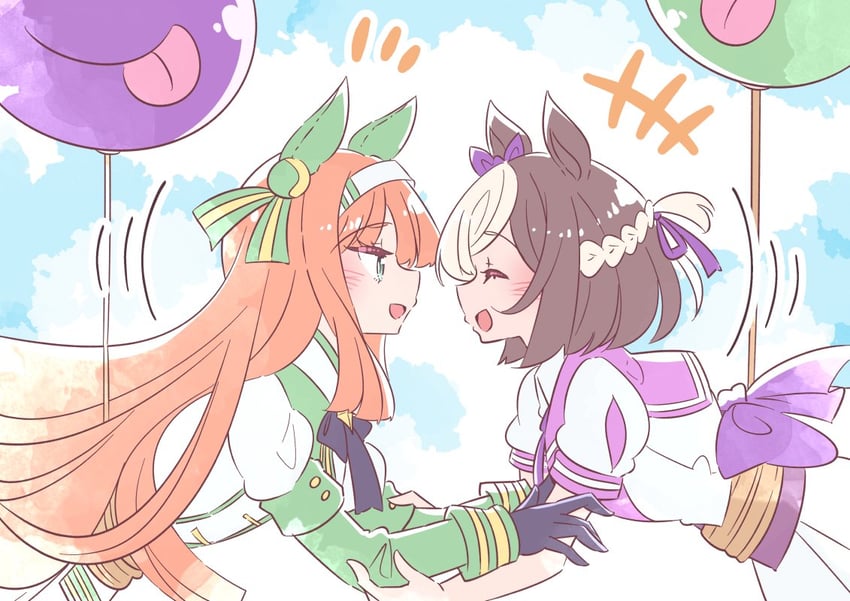 silence suzuka and special week (umamusume and 1 more) drawn by honkawa_works