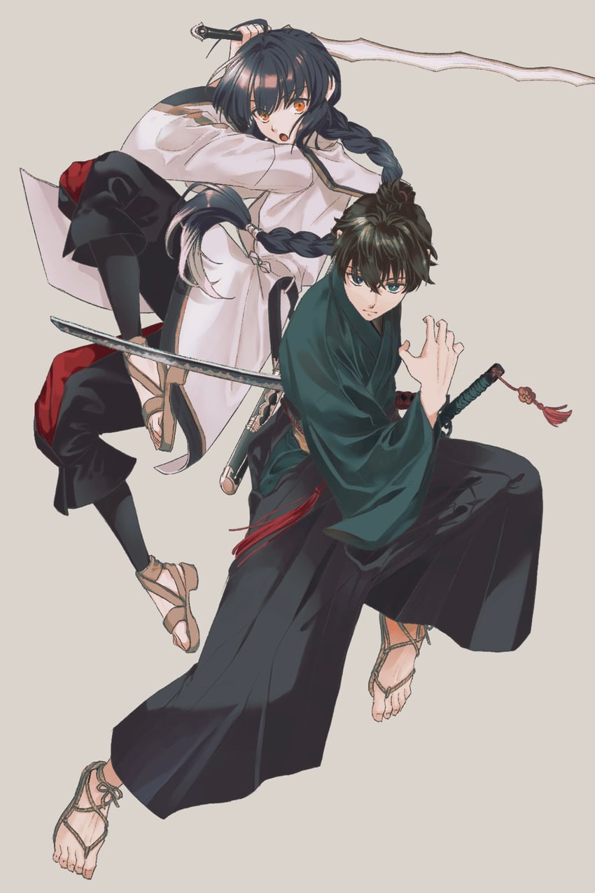 yamato takeru and miyamoto iori (fate and 1 more) drawn by spcs_chme