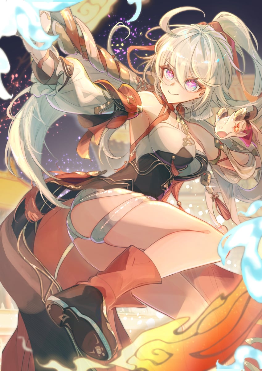 kiana kaslana and rice cake (honkai and 1 more) drawn by niwa_x_4_torigairu