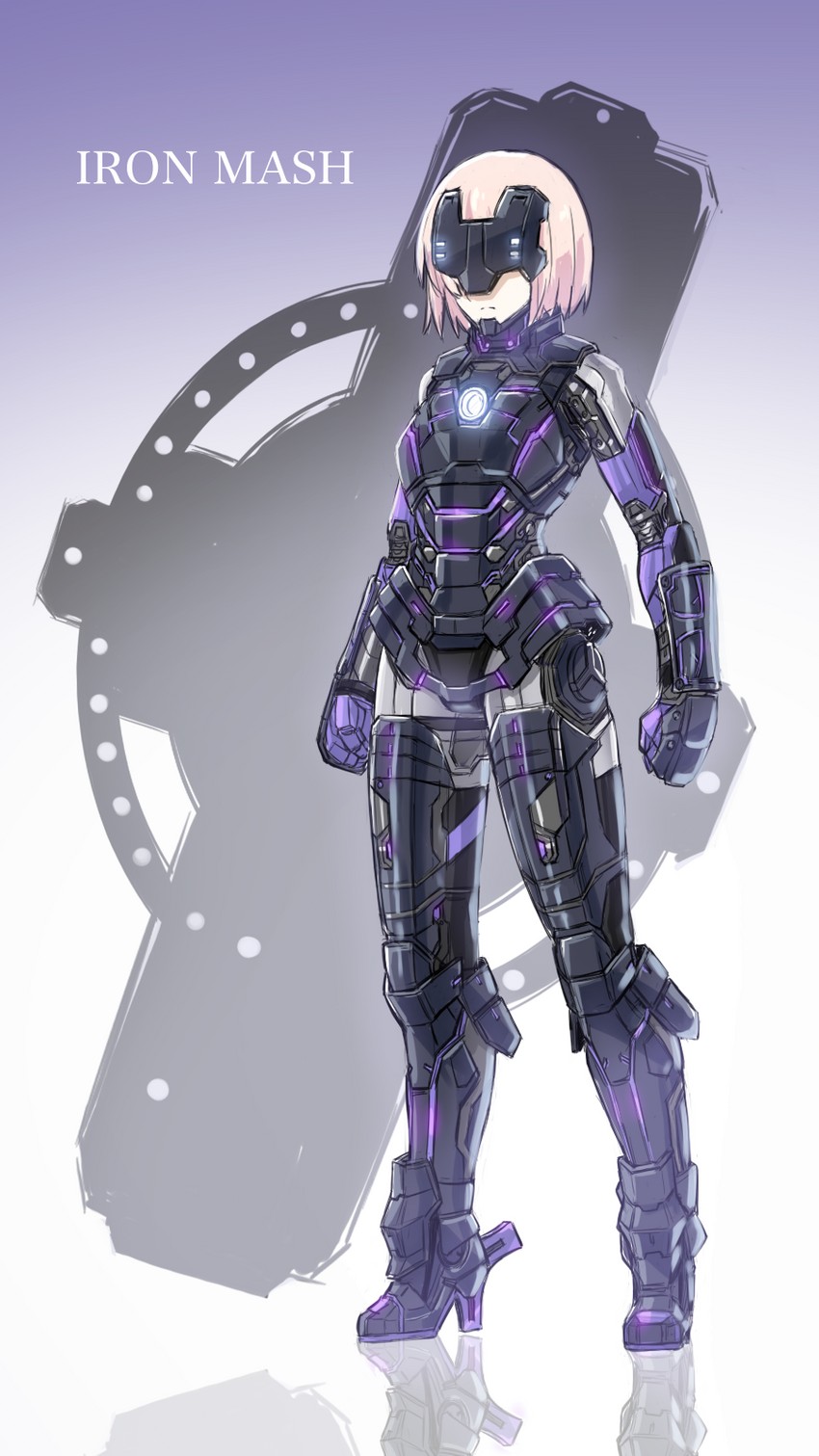 mash kyrielight and iron man (fate and 3 more) drawn by akaza
