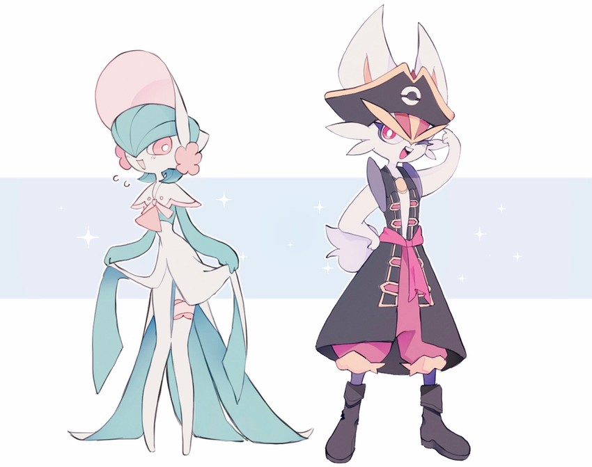 gardevoir and cinderace (pokemon and 1 more) drawn by masayo_(skip)