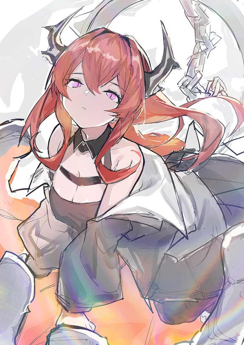 surtr and surtr's golem (arknights) drawn by razu_(rus)