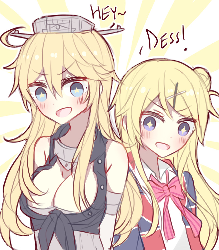 iowa and kujou karen (kantai collection and 1 more) drawn by kvlen