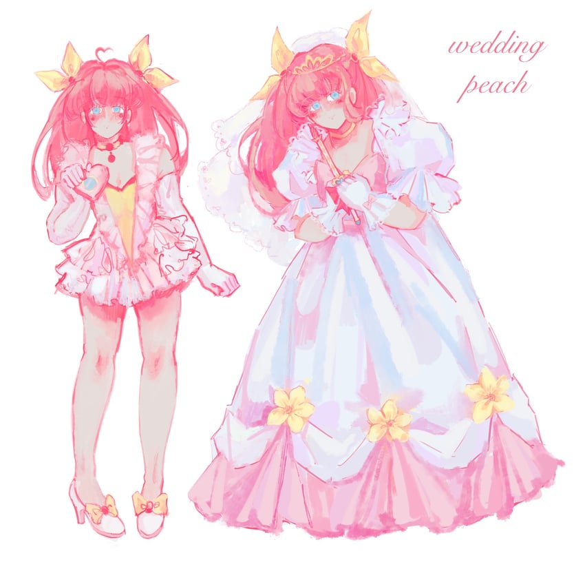 hanasaki momoko and wedding peach (ai tenshi densetsu wedding peach) drawn by rknchan