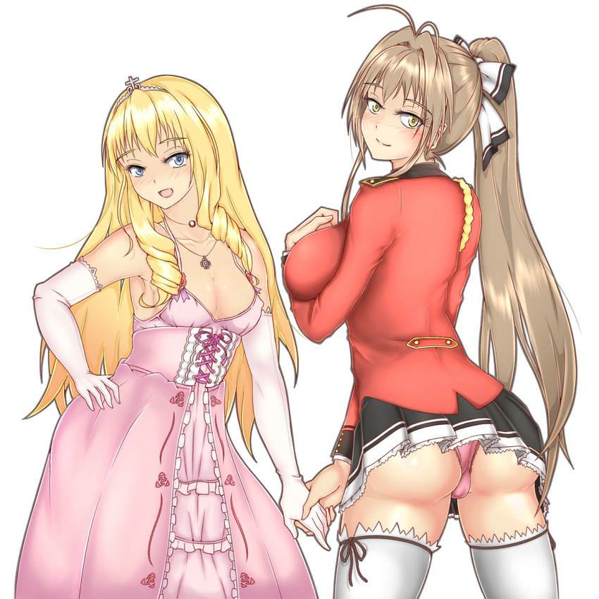 sento isuzu and latifa fleuranza (amagi brilliant park) drawn by nikuku_(kazedesune)