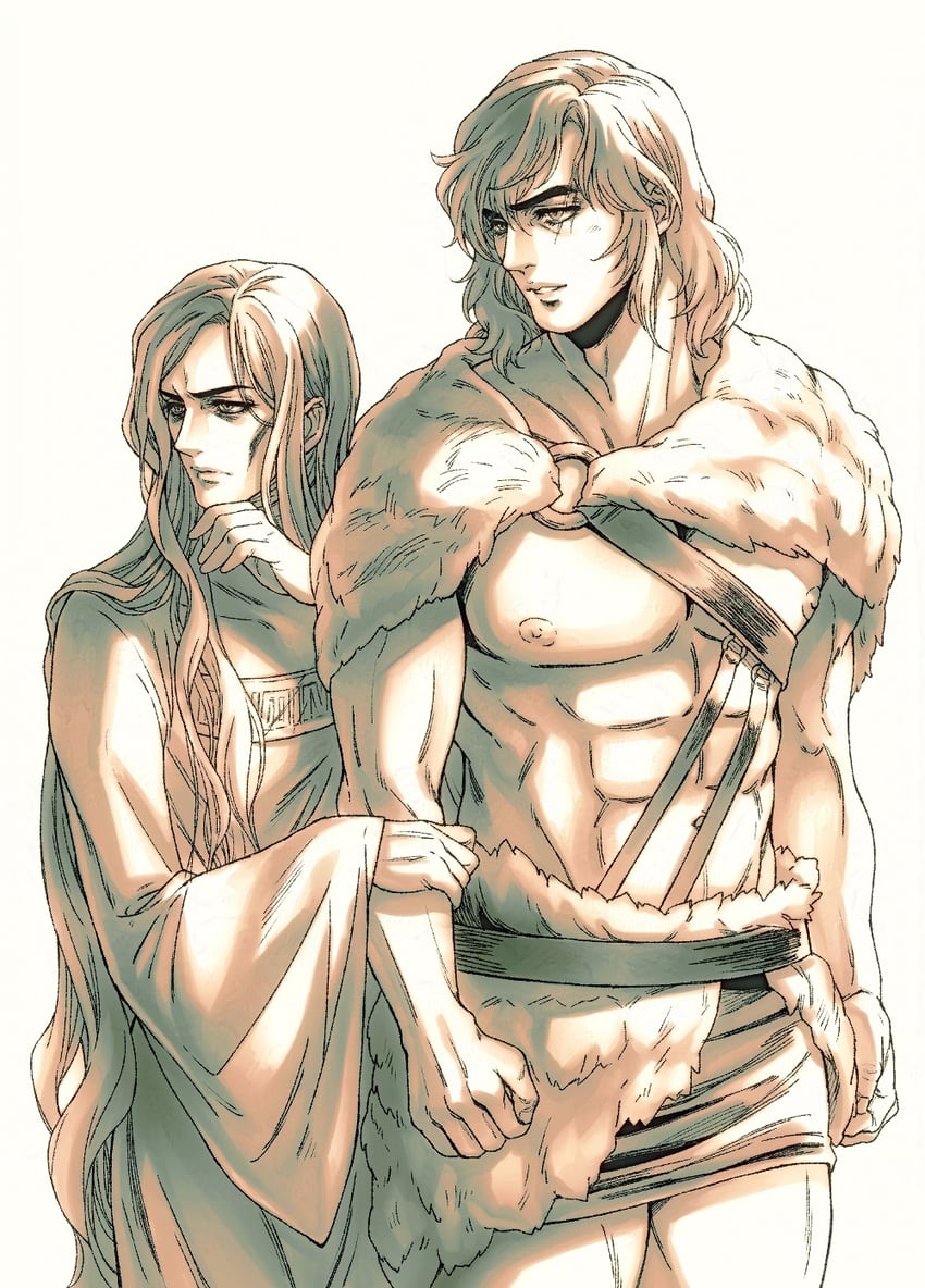enki and ragnvaldr (fear & hunger and 1 more) drawn by yoshinaga_yuki