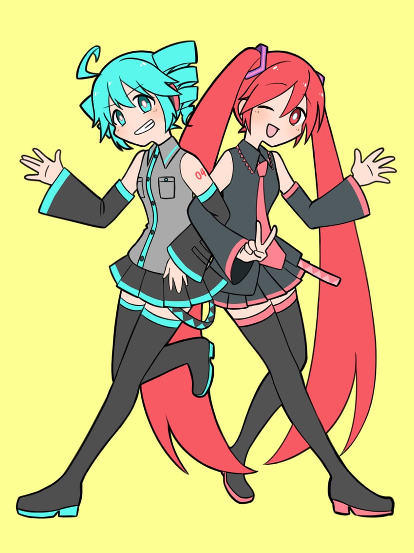 hatsune miku and kasane teto (vocaloid and 1 more) drawn by crow96111
