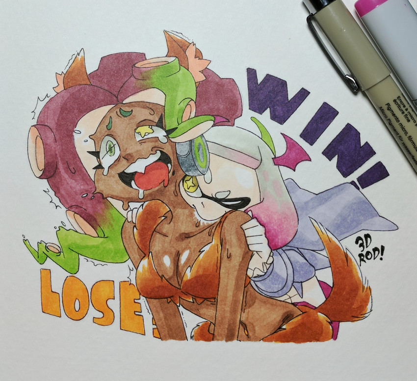 marina and pearl (splatoon and 1 more) drawn by 3d_rod!
