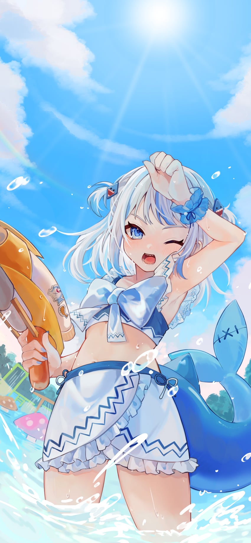 gawr gura (hololive and 1 more) drawn by usagi_(cecilia)