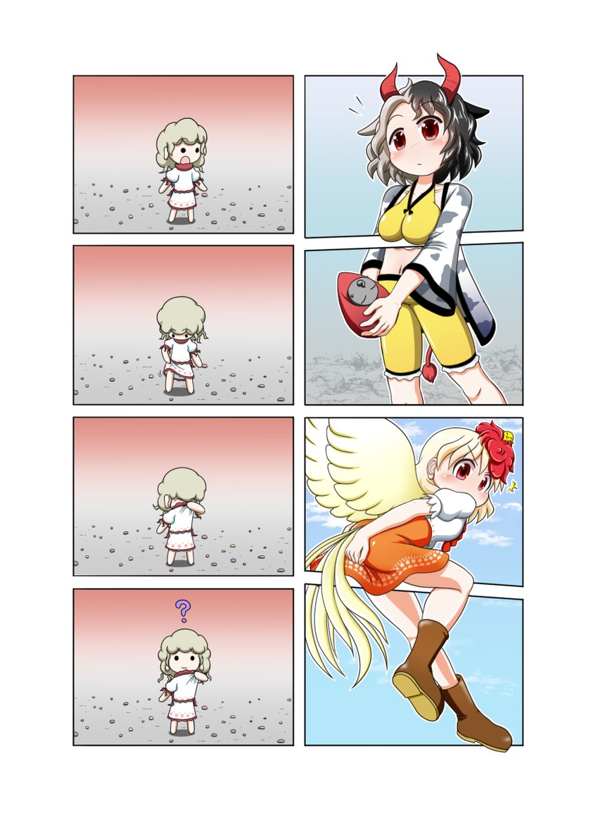 niwatari kutaka, ushizaki urumi, and ebisu eika (touhou) drawn by rakugaki-biyori