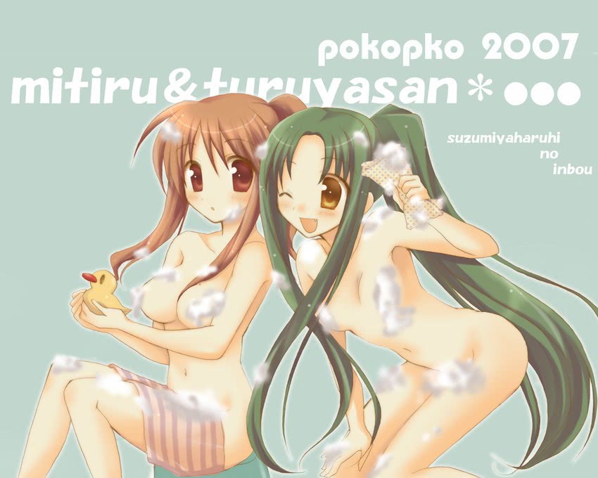 asahina mikuru and tsuruya (suzumiya haruhi no yuuutsu) drawn by pokopi
