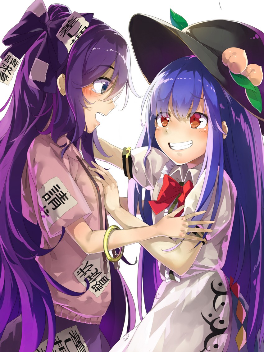 hinanawi tenshi and yorigami shion (touhou and 1 more) drawn by piyodesu