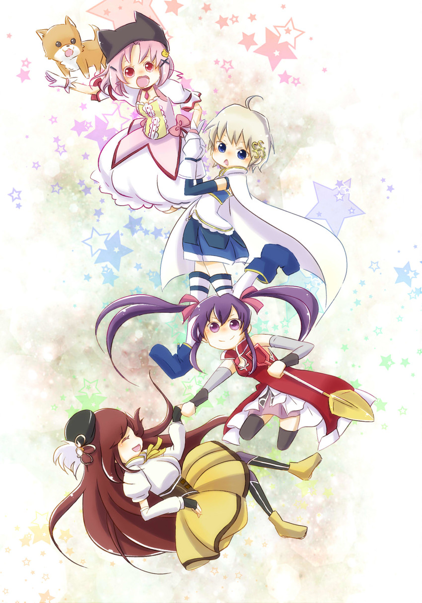 kaname madoka, miki sayaka, sakura kyoko, tomoe mami, ebisuzawa kurumi, and 4 more (mahou shoujo madoka magica and 1 more) drawn by cohina