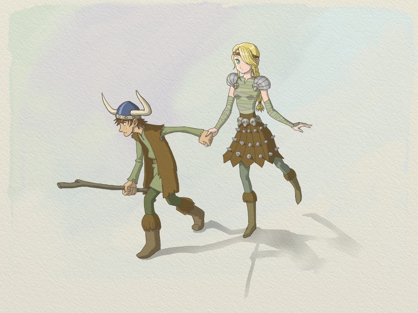 astrid hofferson and hiccup horrendous haddock iii (ico and 2 more) drawn by james_chung