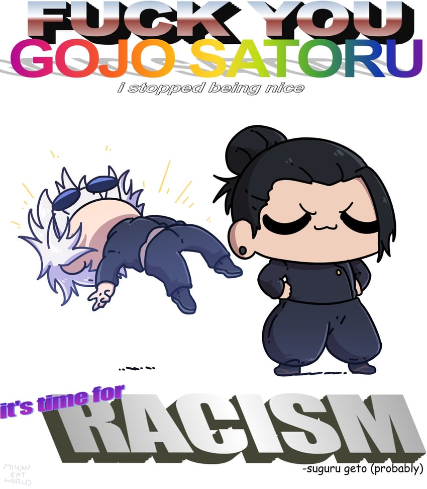 gojou satoru and getou suguru (jujutsu kaisen and 1 more) drawn by miyan_(oceanmaiden)
