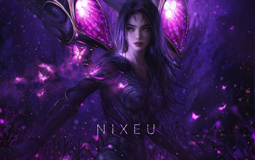 kai'sa (league of legends) drawn by nixeu