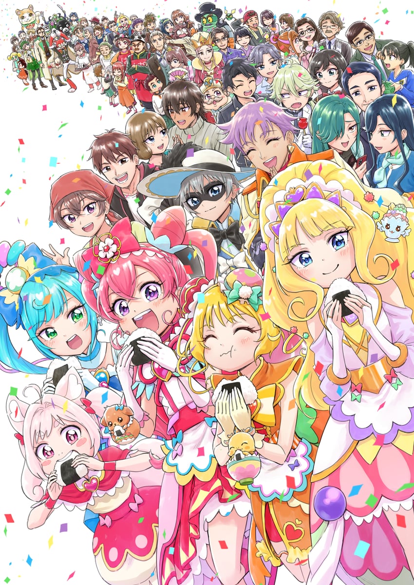 nagomi yui, fuwa kokone, kasai amane, hanamichi ran, cure precious, and 20 more (original and 2 more) drawn by itou_shin'ichi