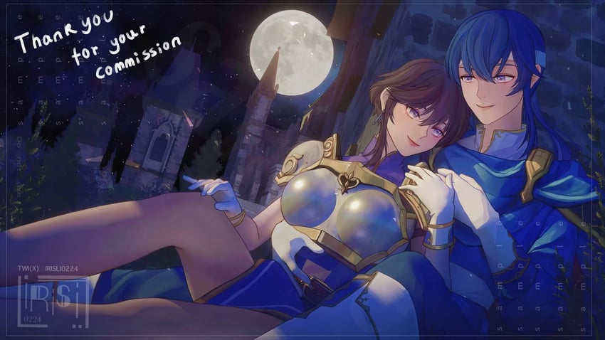 seliph and larcei (fire emblem and 1 more) drawn by irisl