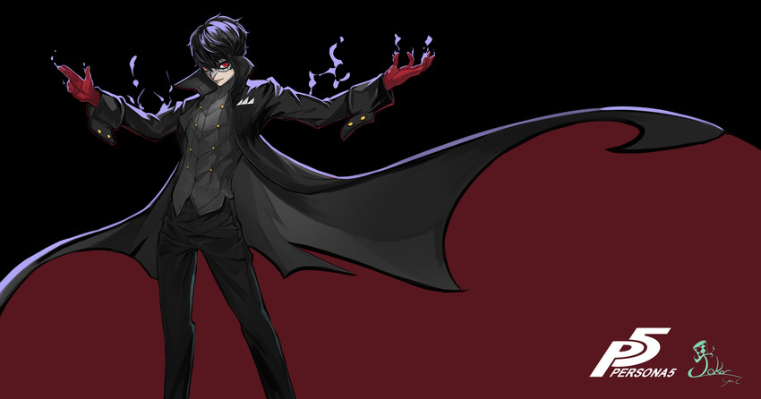 amamiya ren and joker (persona and 1 more) drawn by xq