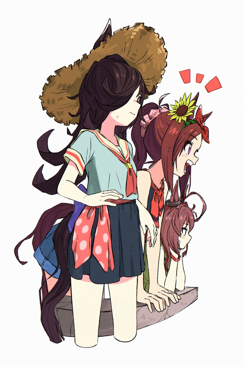 rice shower, mihono bourbon, and sakura bakushin o (umamusume) drawn by appleq