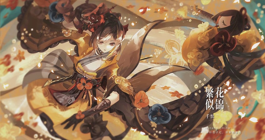 chiori and tamoto (genshin impact) drawn by li0n_(kongshushiwo)