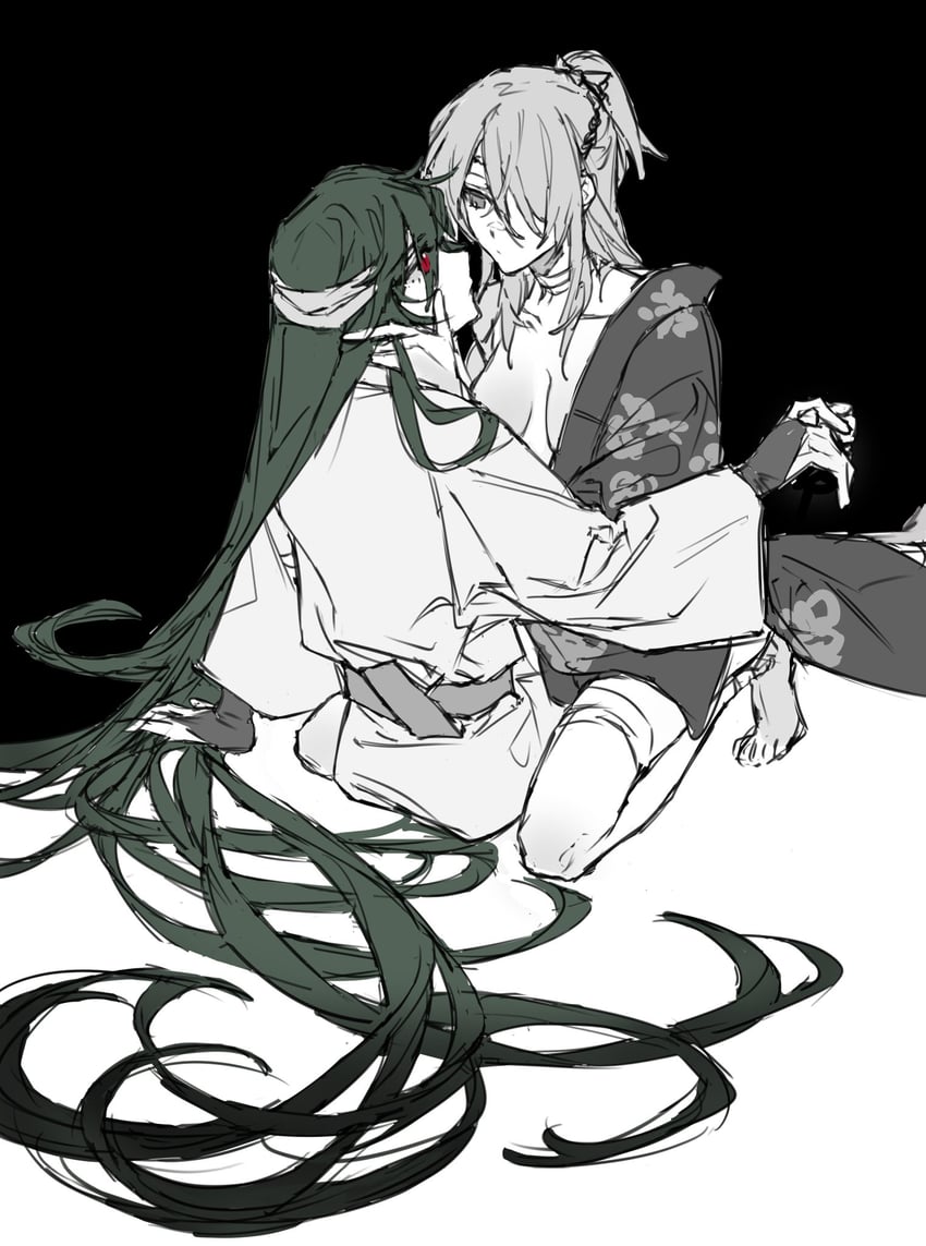 fujiwara no iyozane and taira no fumikado (len'en) drawn by jishixingle1029