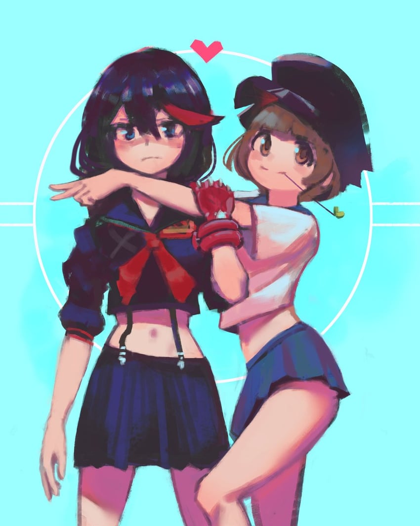 matoi ryuuko and mankanshoku mako (kill la kill) drawn by juvi_rkgk