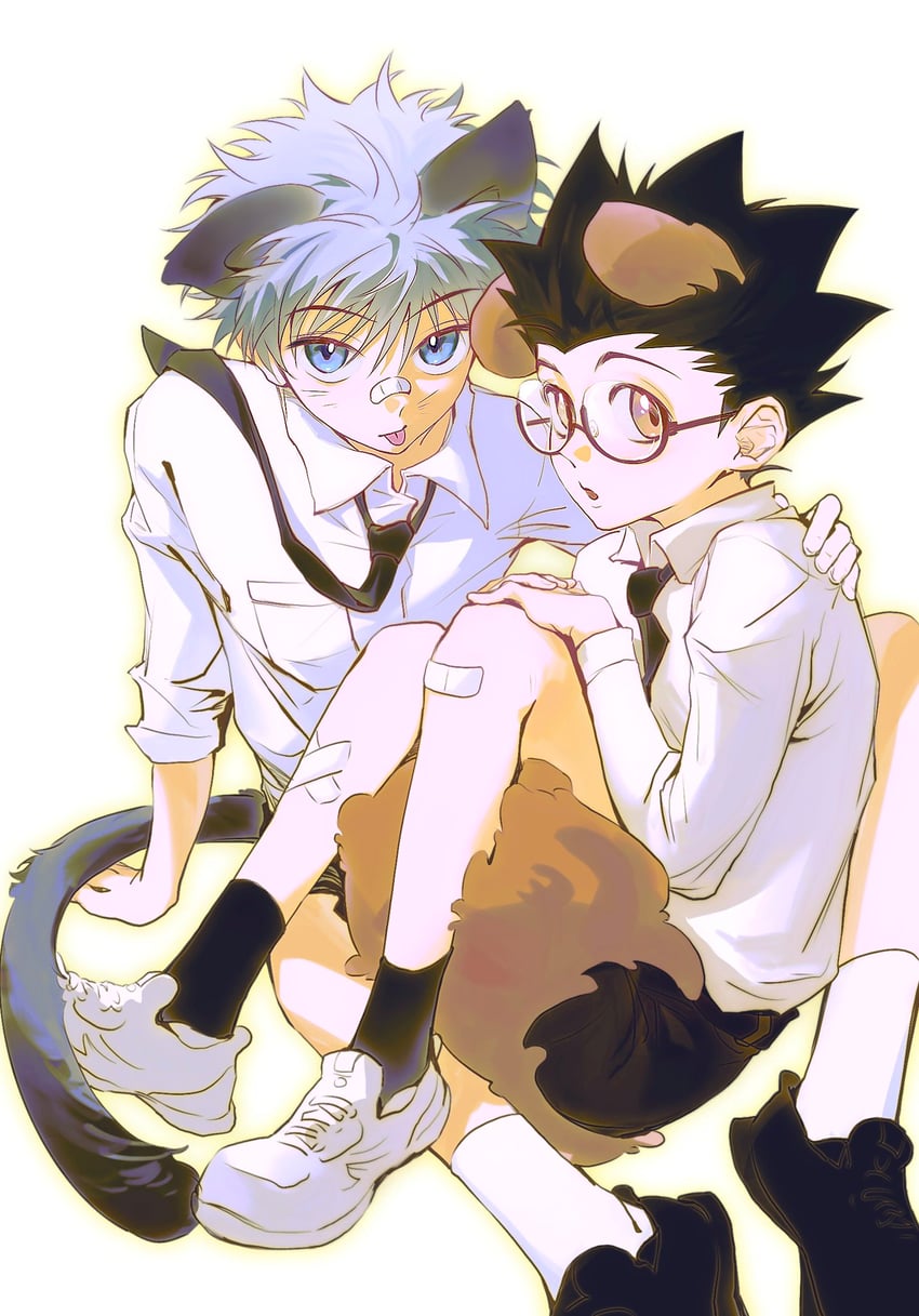 killua zoldyck and gon freecss (hunter x hunter) drawn by gelb