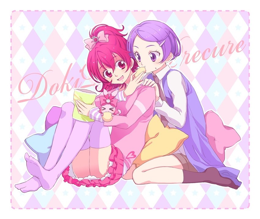 aida mana, kenzaki makoto, and sharuru (precure and 1 more) drawn by mofuko