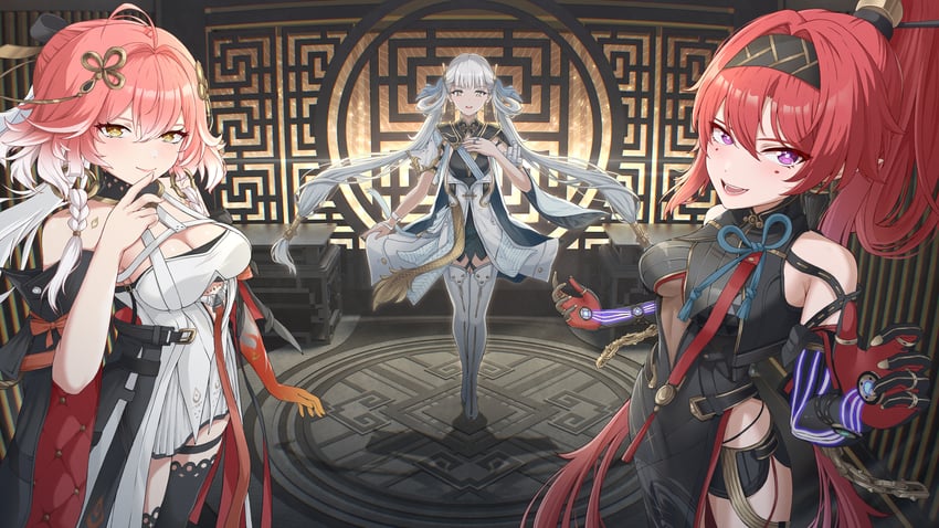 changli, jinhsi, and yinlin (wuthering waves) drawn by agiri_(agiri_box)