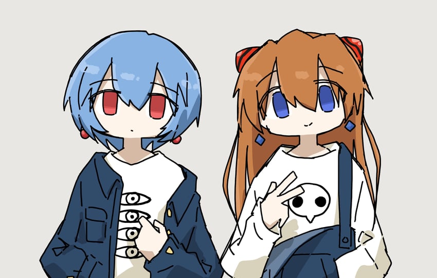souryuu asuka langley and ayanami rei (neon genesis evangelion) drawn by tokiwa_(914)
