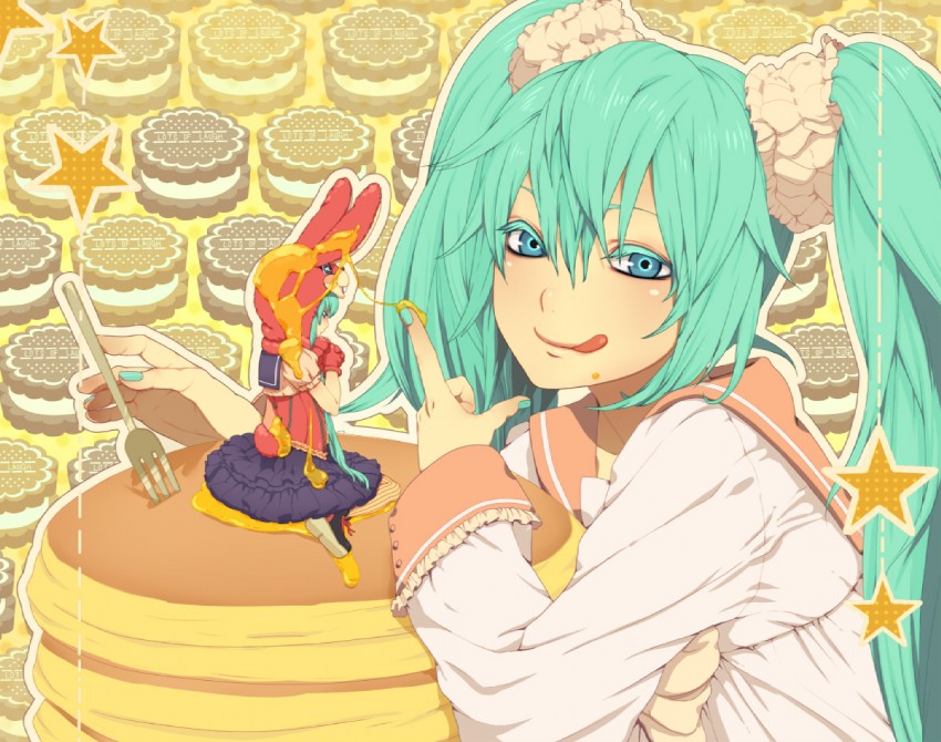 hatsune miku (vocaloid and 1 more) drawn by nayu