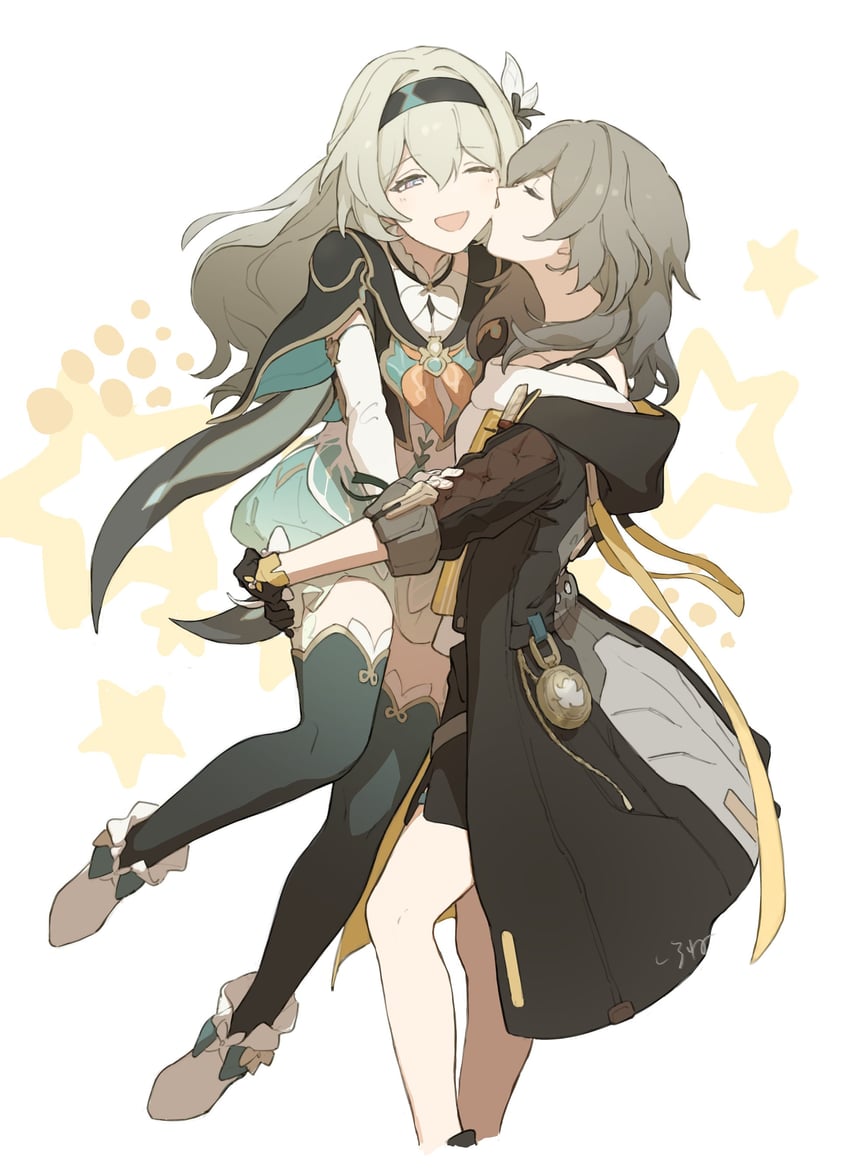 trailblazer, firefly, and stelle (honkai and 1 more) drawn by instntmssl