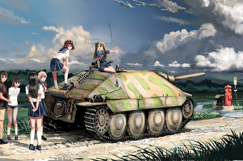 shimada kanon and y youko peiper (serafuku to juusensha) drawn by nogami_takeshi