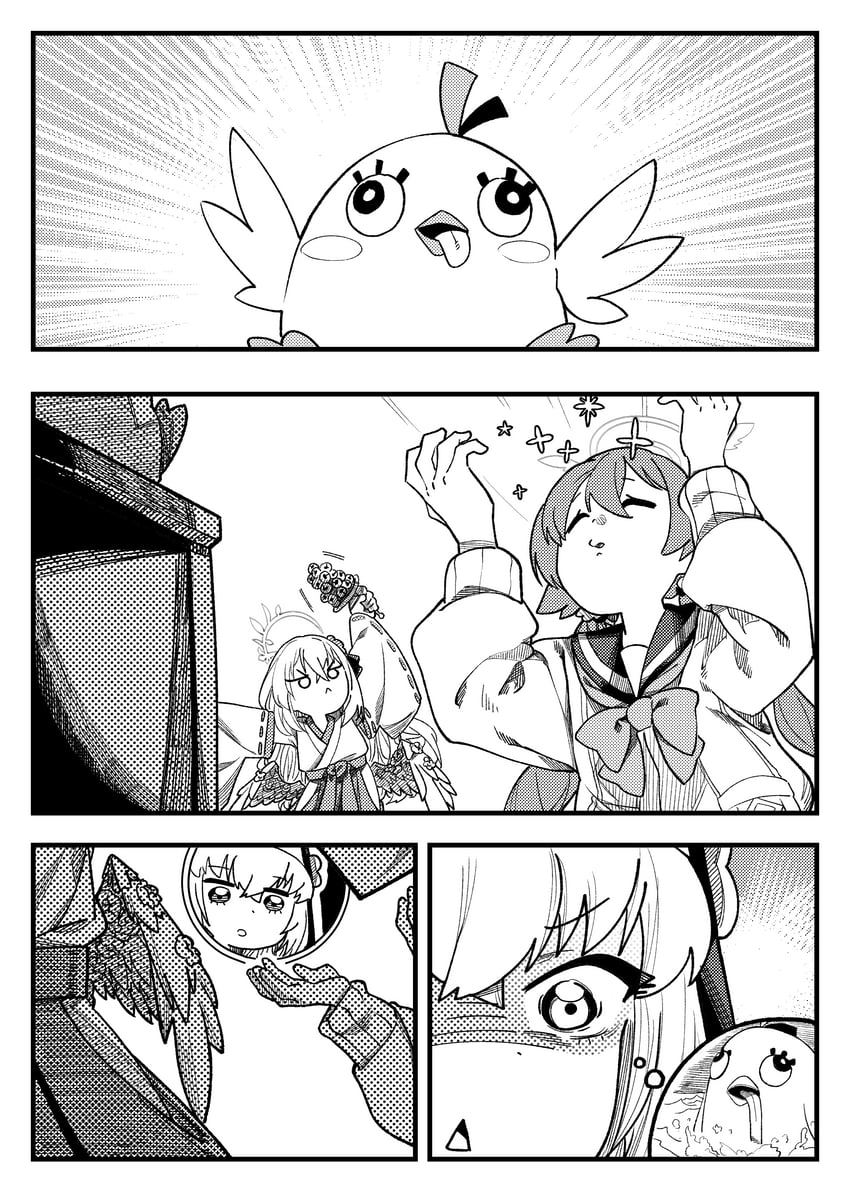 hifumi, azusa, peroro, sakurako, and perorozilla (blue archive) drawn by charmbird