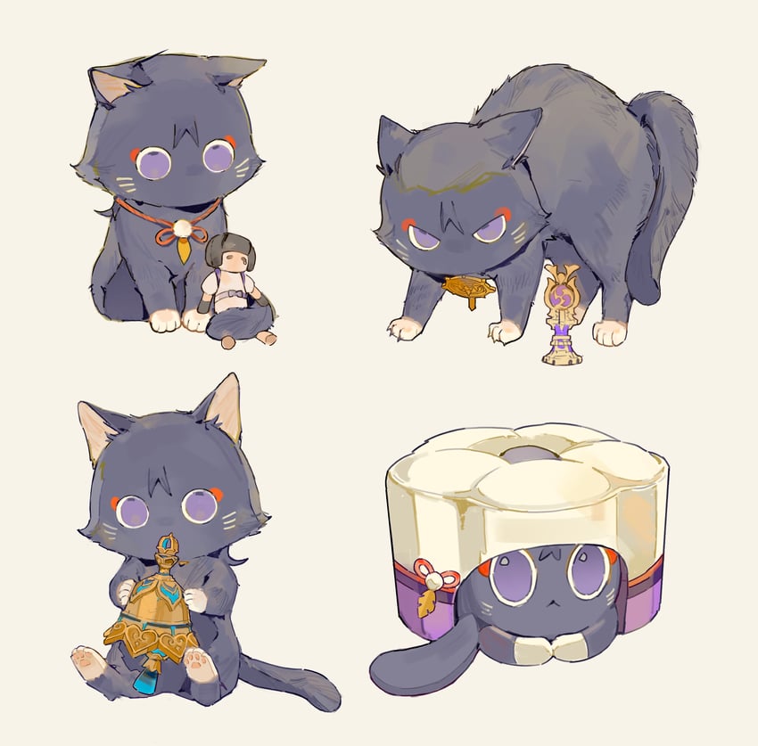 wanderer and scaramouche (genshin impact and 3 more) drawn by lic_617