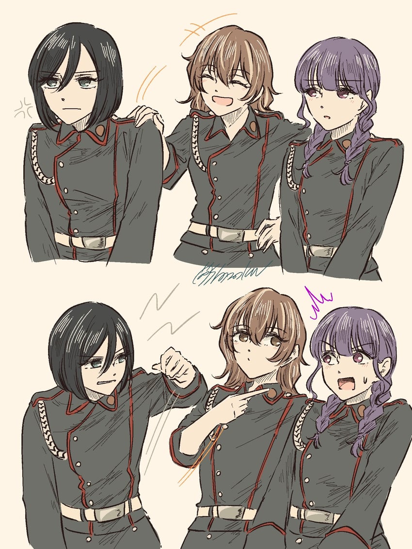 soga azuma, sumeragi nadeshiko, and aikawa jurina (shoujo kageki revue starlight) drawn by shozoku