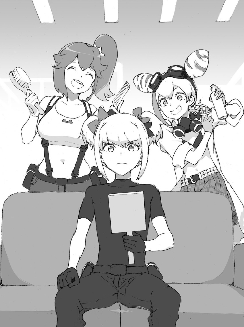lio fotia, aina ardebit, and lucia fex (promare) drawn by kaba2019