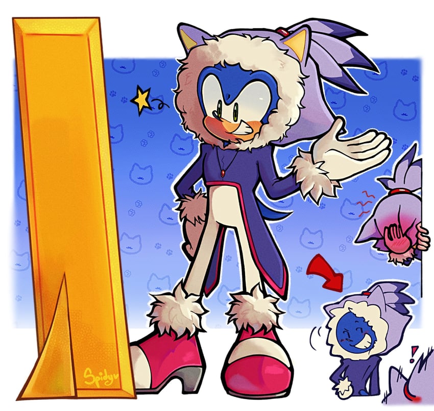 sonic the hedgehog and blaze the cat (sonic) drawn by spidercheetos