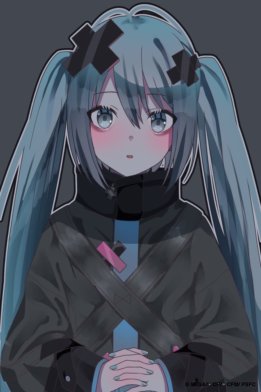 hatsune miku and batsu miku (vocaloid and 2 more) drawn by reno_(re_leno)