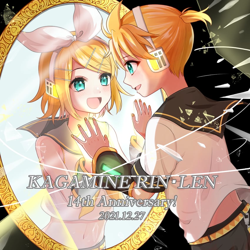 kagamine rin and kagamine len (vocaloid) drawn by nomi_(nomi_mi)